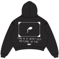 This Is A Very Old Picture Of Me hoodie back design, padded on white square canvas